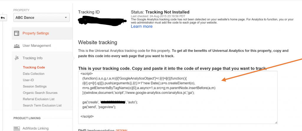 Integrate Google analytics