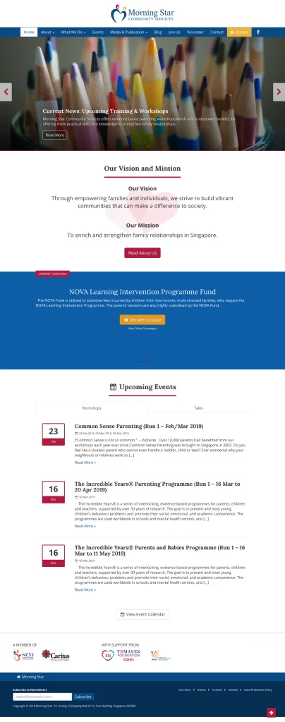 morning star new home page design