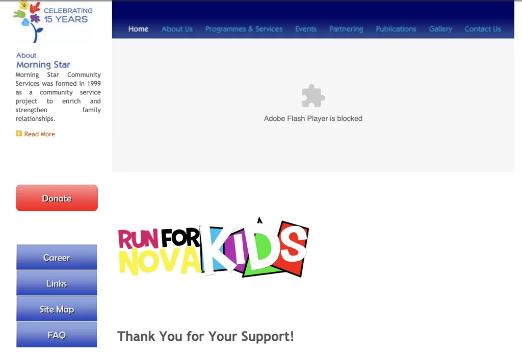 morning star old home page design